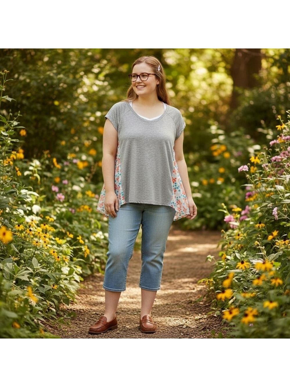 Porridge Ny Anthropologie Gray Motif Top Siz Small